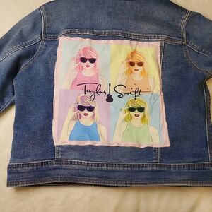 Taylor Shift Upcycled Cat & Jack Denim Jacket Size Large 10-12